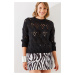 Bianco Lucci Women's Openwork Sweater