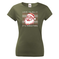 Dámské vánoční tričko s potiskem Vánočního Santa - skvělé vánoční tričko