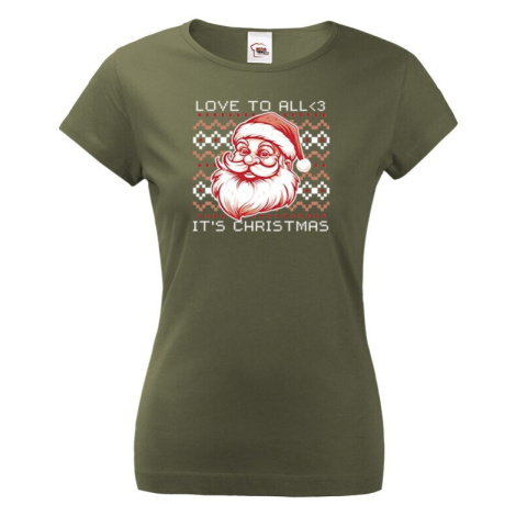 Dámské vánoční tričko s potiskem Vánočního Santa - skvělé vánoční tričko BezvaTriko