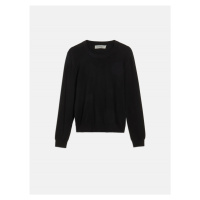 Svetr trussardi sweater roundneck viscose nylon blend černá