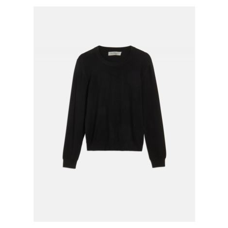 Svetr trussardi sweater roundneck viscose nylon blend černá