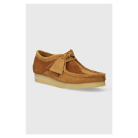 Semišové polobotky Clarks Originals Wallabee pánské, hnědá barva, 26175917