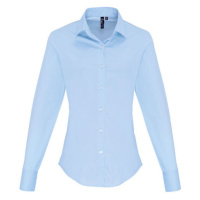 Premier Workwear Dámská bavlněná košile s dlouhým rukávem PR344 Pale Blue -ca. Pantone 2717C
