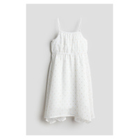 H & M - Asymetrické šifonové šaty - bílá