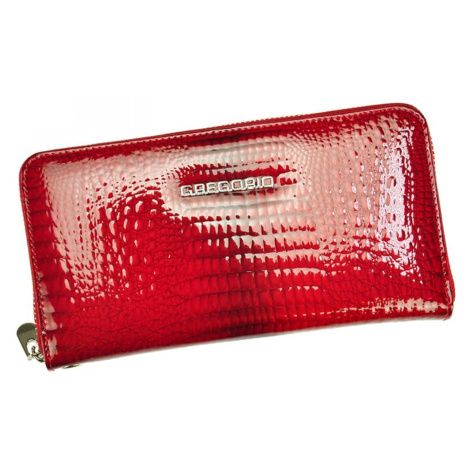Elegantní dámská kožená peněženka s hadím vzorem Laurenn, červená GREGORIO