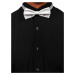Černá pánská elegantní košile s dlouhým rukávem Bolf  4702-A + motýlek + manžetové knoflíčky