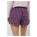 Pyžamové šortky Tommy Hilfiger dámské, fialová barva,