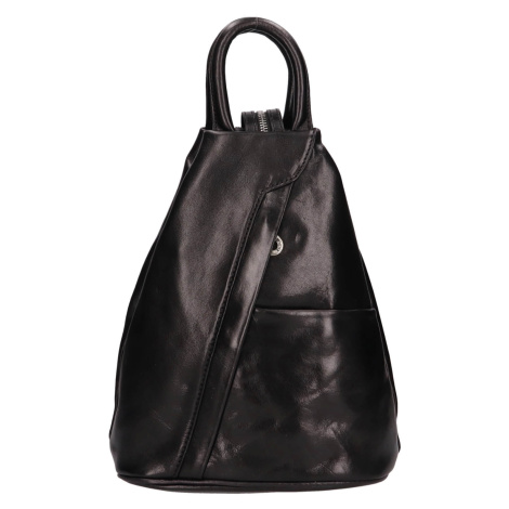 Dámský kožený batoh Italia Lauris - černá