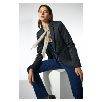 Koton Women's Navy Blue Check Jacket