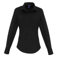 Premier Workwear Dámská bavlněná košile s dlouhým rukávem PR344 Black