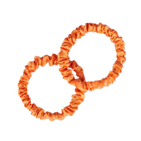 Pilō Pilō | Silk Hair Ties - Pop of Orange hedvábná gumička do vlasů - velikost Slim, 2 ks v bal