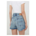 Džínové šortky Tommy Jeans dámské, hladké, high waist, DW0DW16977