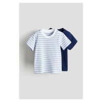 H & M - Bavlněné tričko: balení po 2 - modrá