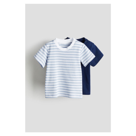 H & M - Bavlněné tričko: balení po 2 - modrá H&M