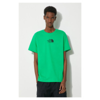 Bavlněné tričko The North Face M S/S Fine Alpine Equipment Tee 3 zelená barva, s potiskem, NF0A8