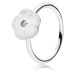 Pandora Romantický prsten s bělostným květem 190999MOP