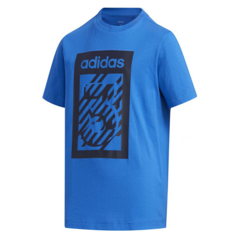 adidas YB BOX TEE Chlapecké tričko, modrá, velikost