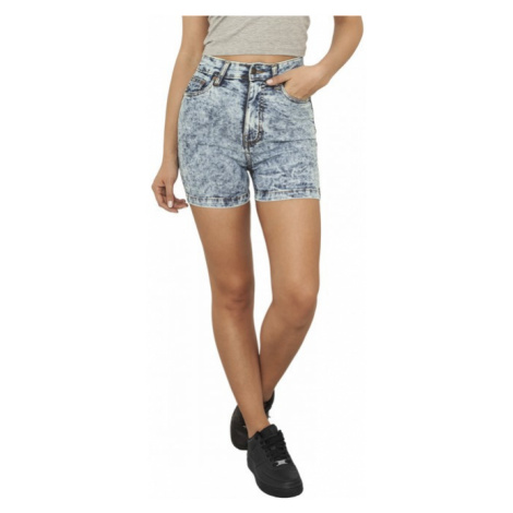 Urban Classics Ladies High Waist Denim Skinny Shorts blue denim