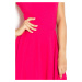 Společenské šaty luxusní s kolovou sukní středně dlouhé malinové - Malinová / - Numoco