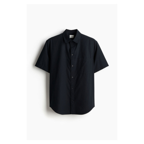 H & M - Košile's krátkým rukávem Regular Fit - černá H&M