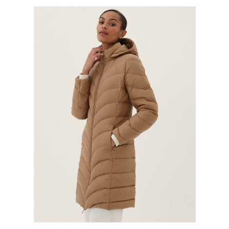 Světle hnědý dámský zimní prošívaný péřový kabát Marks & Spencer