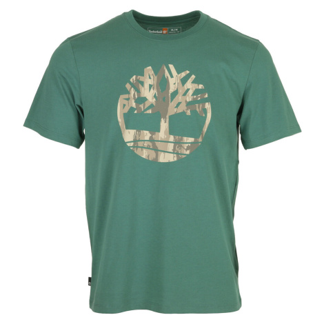 Timberland Camo Tree Logo Short Sleeve Zelená