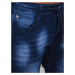 Tmavě modré pánské džínové kalhoty Denim vzor