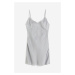 H & M - Saténové šaty slip dress - šedá