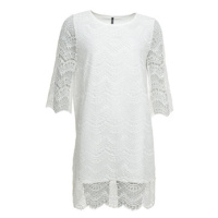 Smash RENATA Dámské krátké krajkové bílé šaty