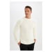 DEFACTO Standard Fit Regular Cut Crew Neck Basic Plain Knitwear Sweater