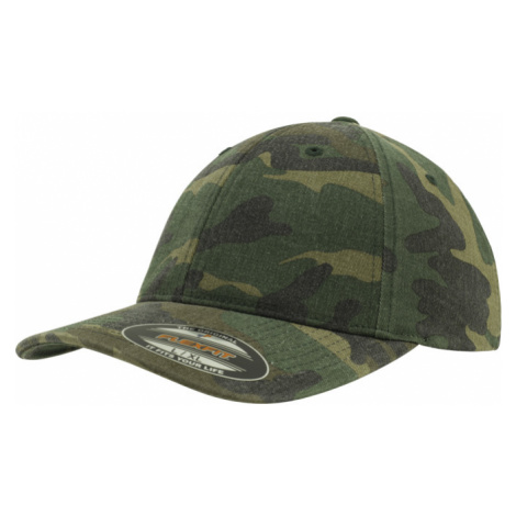 Brandit Čepice Baseball Cap Flexfit Garment Washed Camo woodland