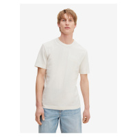 Krémové pánské basic tričko s kapsou Tom Tailor