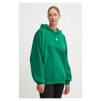 Mikina The North Face Essential Hoodie dámská, zelená barva, s kapucí, hladká, NF0A89ENNL11