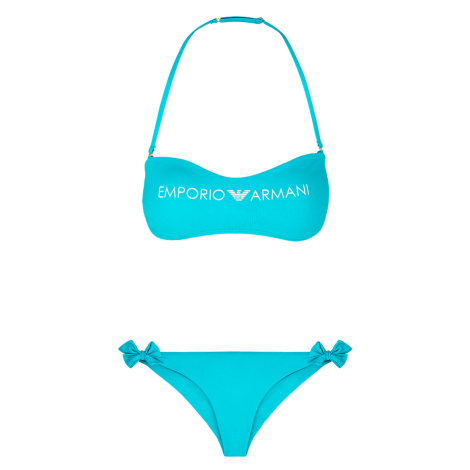 Emporio Armani Underwear Emporio Armani lehce vyztužený vrchní díl plavek + brazilky - tyrkysová