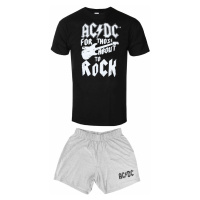 pyžamo pánské AC/DC - FTATR Guitar Uni BL/GREY - ROCK OFF