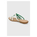 Kožené pantofle Tommy Hilfiger TH STRAP FLAT SANDAL dámské, béžová barva, FW0FW08067