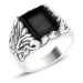 OLIVIE Pánský stříbrný prsten ONYX 5715