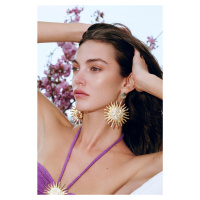 Trendyol X Zeynep Tosun Gold and Sun Figure Earrings