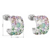 Stříbrné náušnice visací s krystaly Swarovski mix barev půlkruh 31280.3 sakura