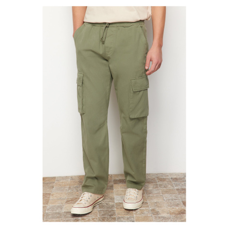 Trendyol Light Khaki Unisex Regular Fit Elastic Waistband Cargo Pocket Trousers