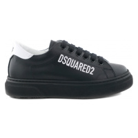 Tenisky dsquared logo print boxer sneakers lace up černá