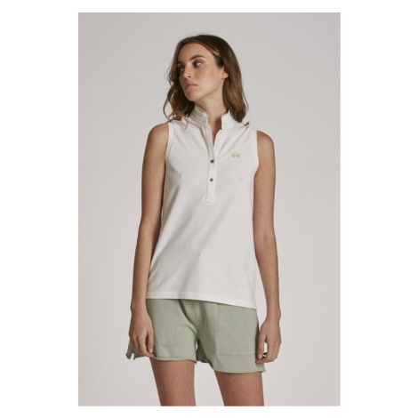 Polokošile la martina woman polo sleeveless piquet s bílá