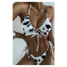 Cow Print Strappy O-Ring Two Piece Swimsuit