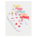 Sada pěti párů holčičích vzorovaných ponožek v bílé barvě Marks & Spencer