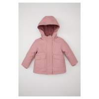 DEFACTO Baby Girl Hooded Soft Furry Coat