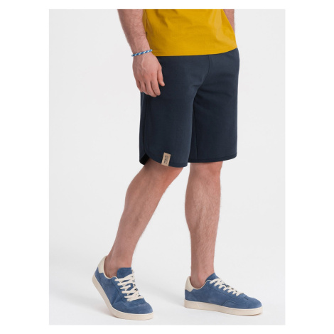 Ombre Men's rounded leg sweat shorts - navy blue