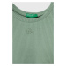 Dětské tričko s dlouhým rukávem United Colors of Benetton zelená barva