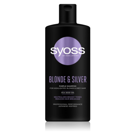 Syoss Blonde & Silver fialový šampon pro blond a šedivé vlasy 440 ml