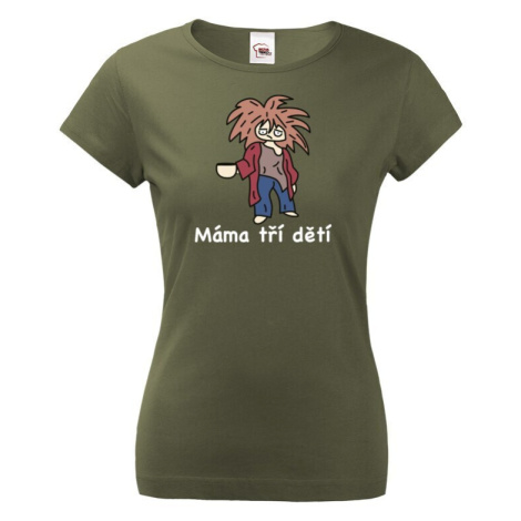 Vtipné dámské tričko s potiskem Máma tří dětí - dárek pro mami BezvaTriko