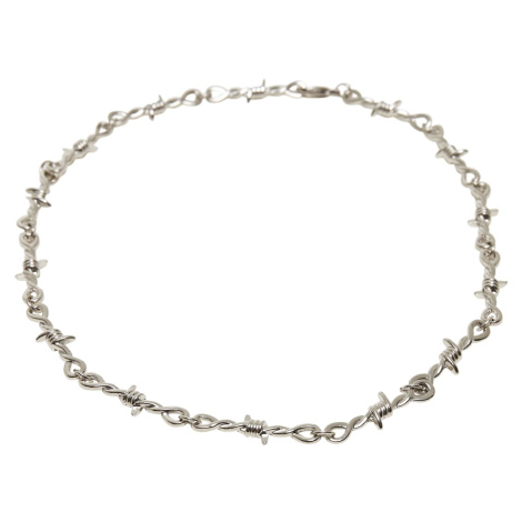 Stříbrný náhrdelník z ostnatého drátu Urban Classics